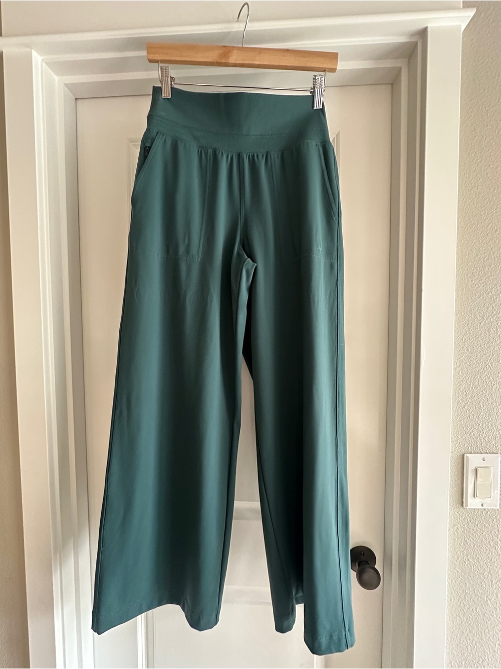 Athleta Venice Wide Leg High-Waist Pants in Green